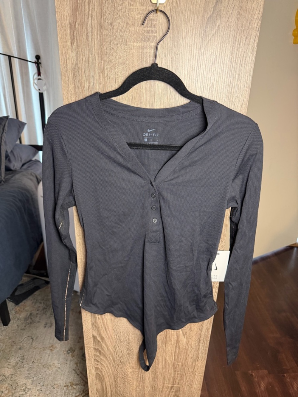Nike Black Dri-FIT Long-Sleeve Bodysuit Henley
